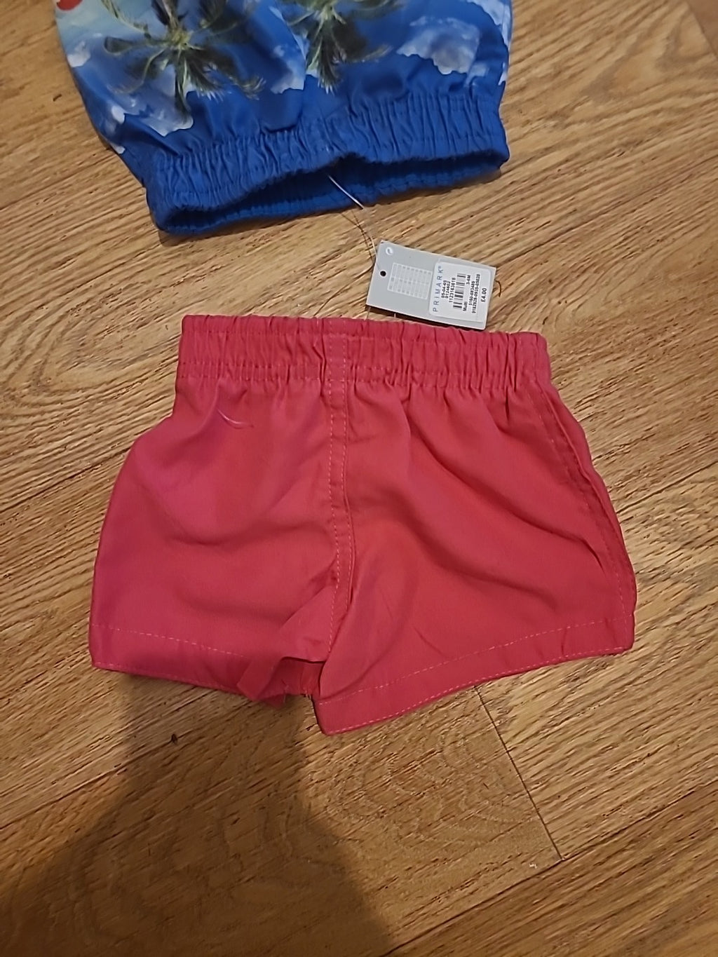 Primark 3-6 Months Elasticated Set Of 2 Shorts Pink And Hawaii
