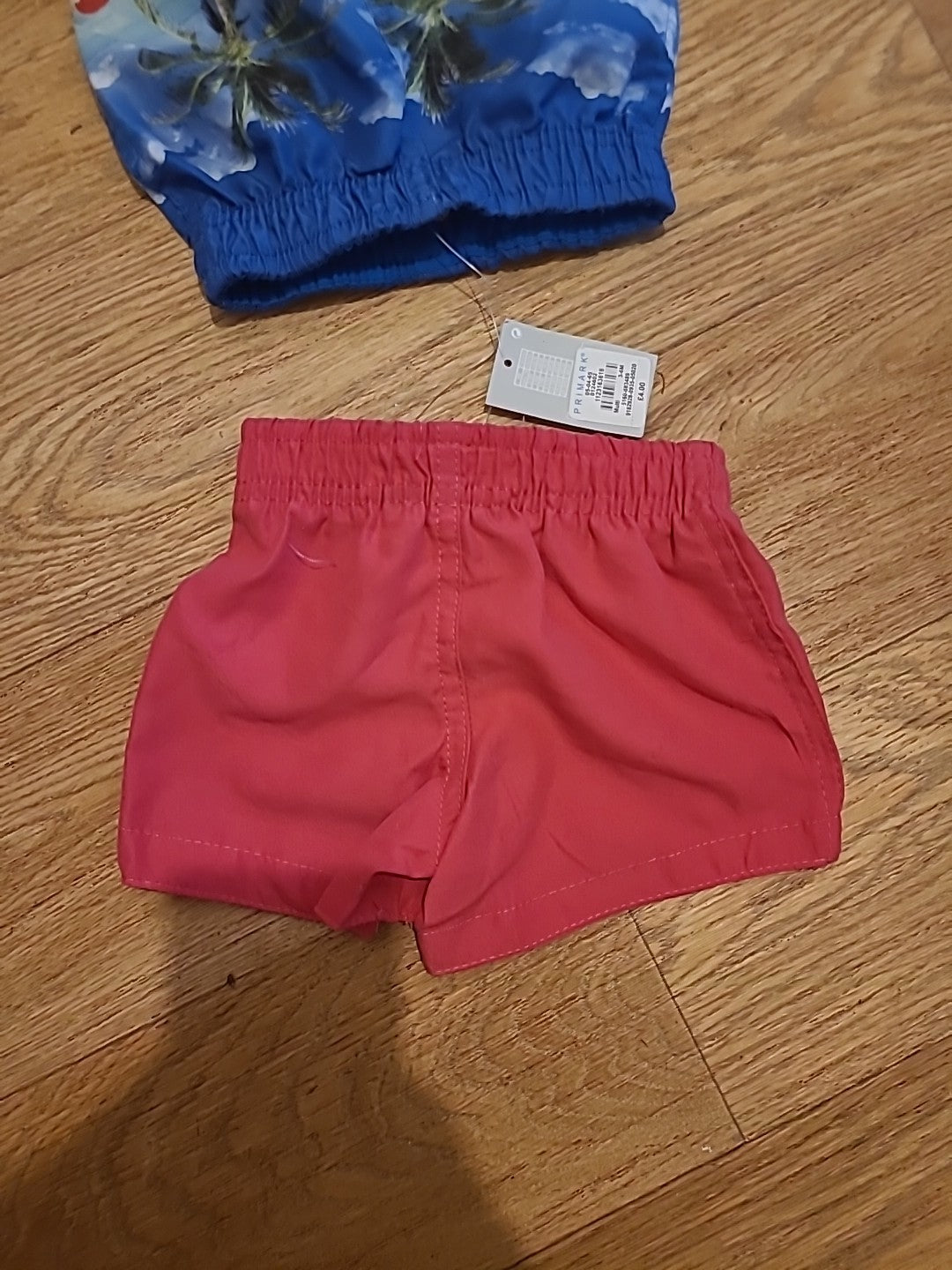 Primark 3-6 Months Elasticated Set Of 2 Shorts Pink And Hawaii