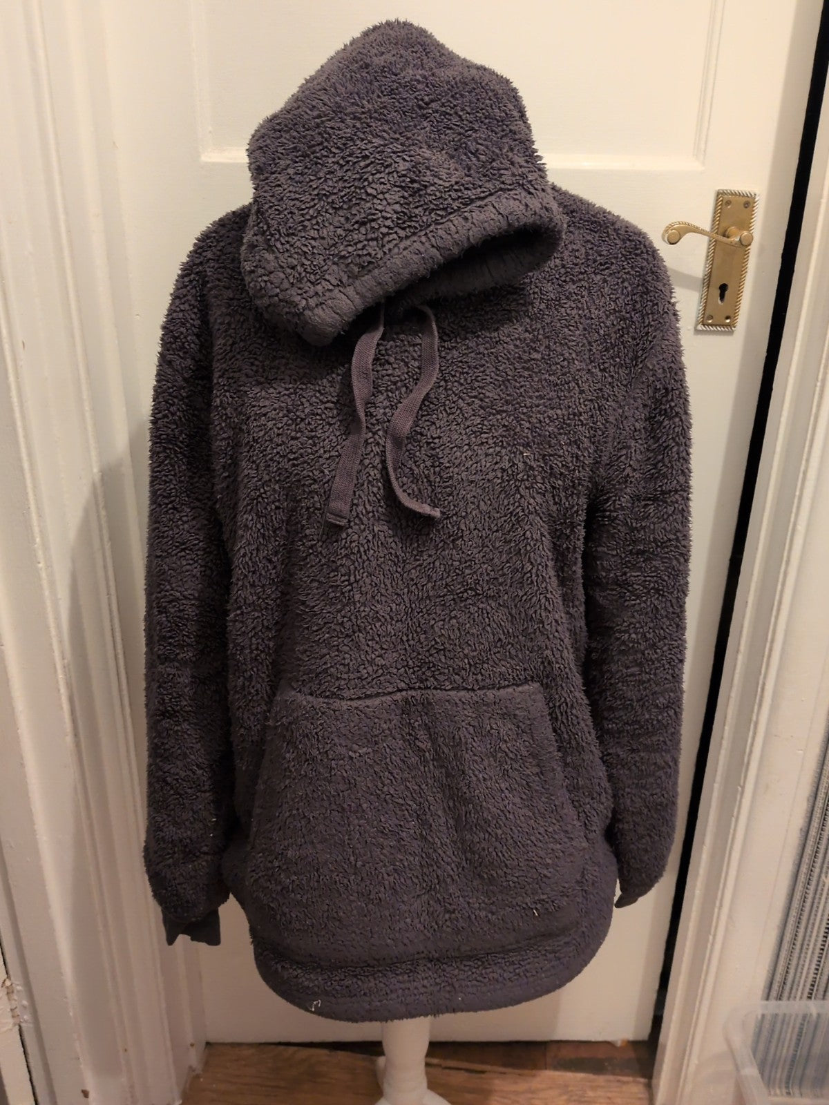 Next XL Grey Fluffy Hooded Pyjama Top