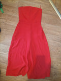 Ladies Topshop Size 6 Orange Sleeveless Strapless Jumpsuit