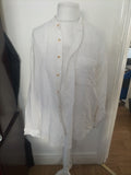 Mens St Michael Size M White Uncollared Shirt Long Sleeved