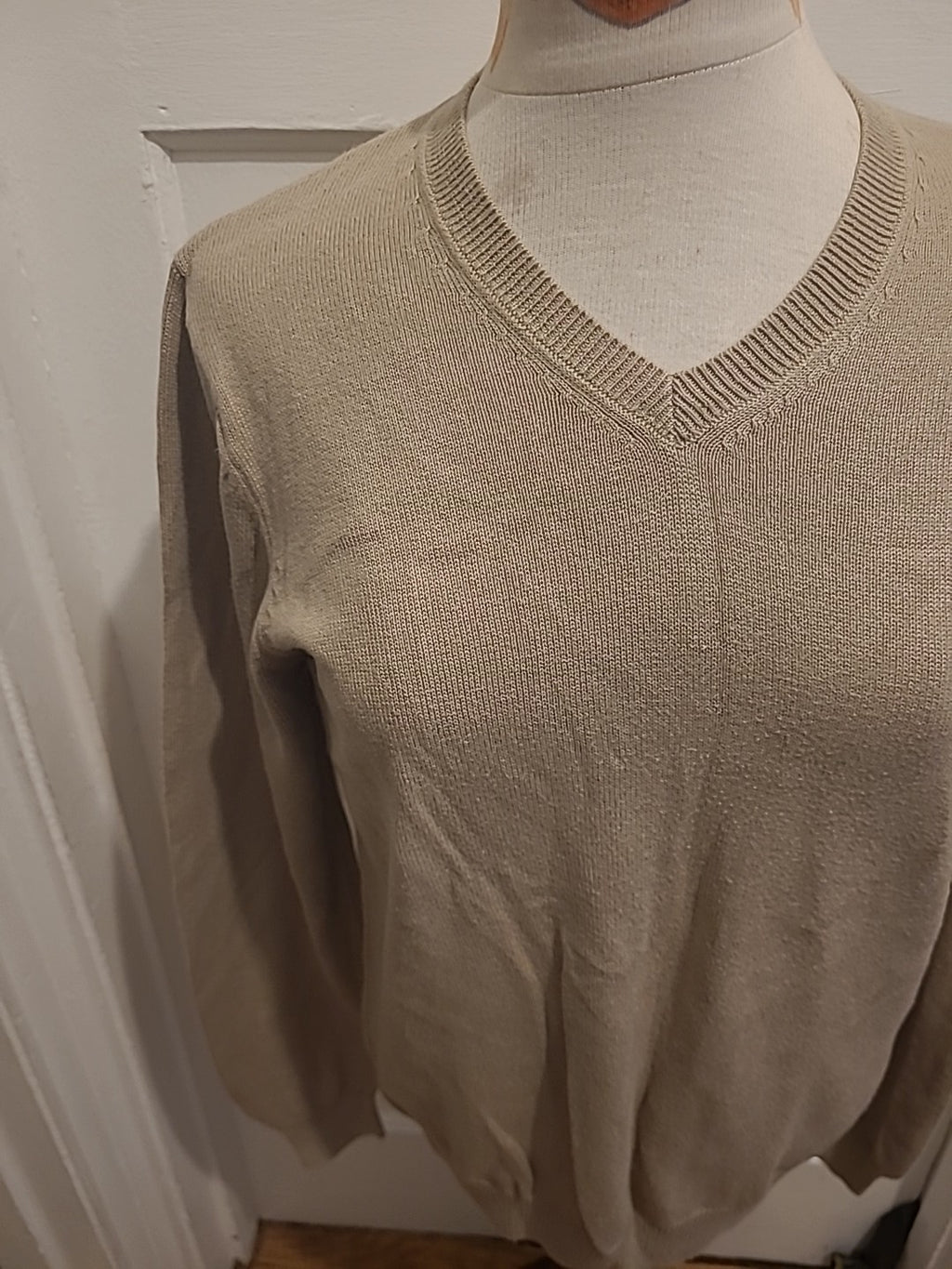 Mens Blue Harbour Size Small Natural V Neck Pullover Jumper