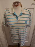 Mens Lonsdale Size Small Blue/White Striped Polo(Bobbling)