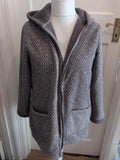 Medium Grey And White Full Zip Hoodie