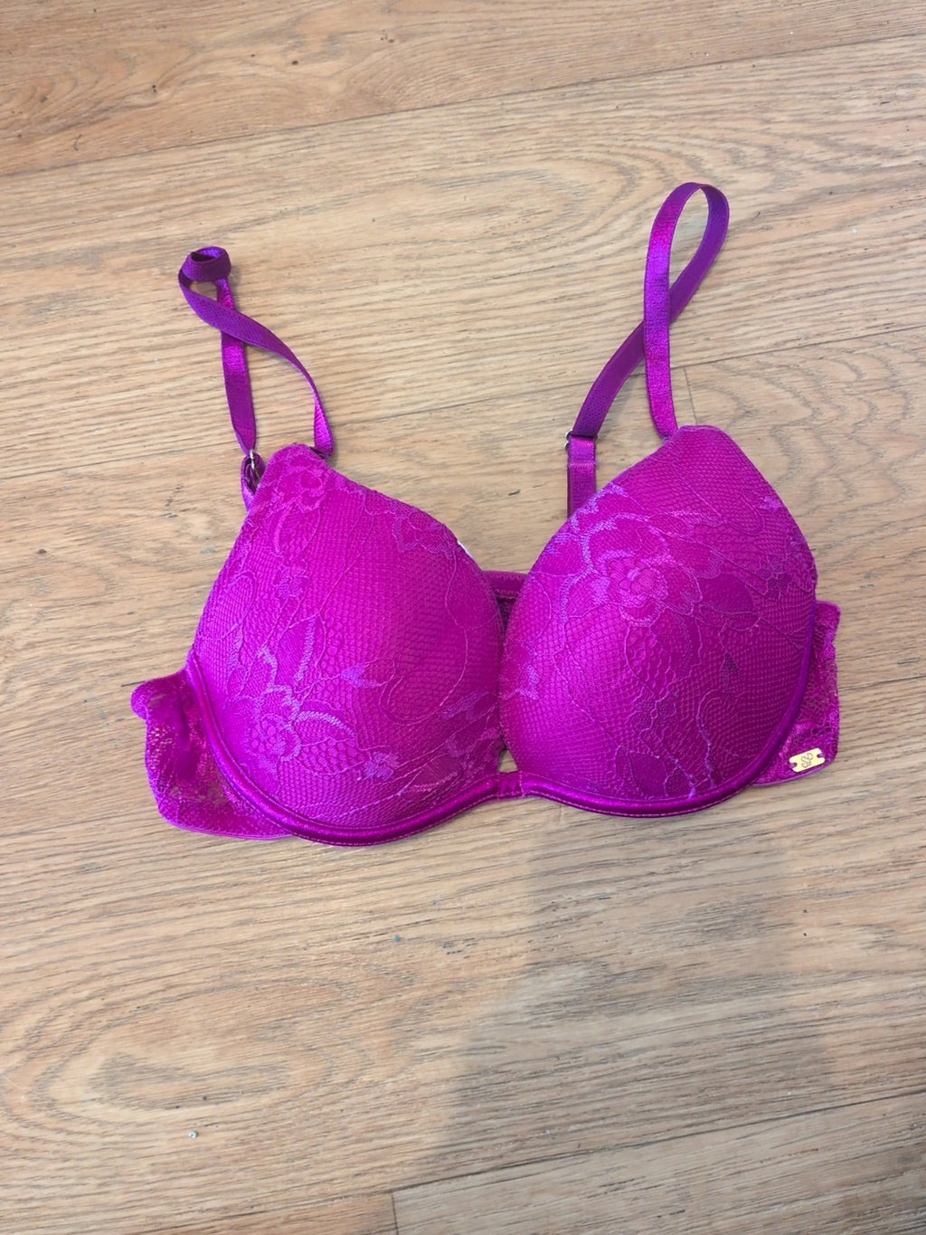 Secret Possessions Purple Lace Floral Padded And Wired Bra