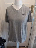 Lee Cooper XL Grey V Neck Short Sleeve T-shirt