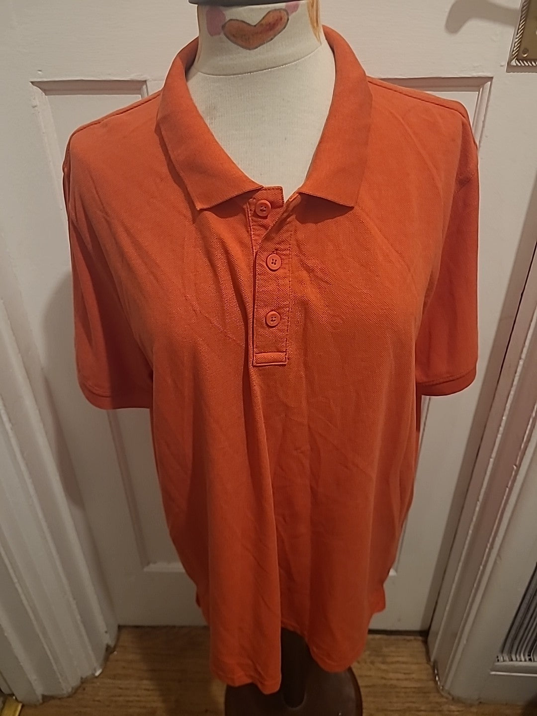 Mens Easy Size XL Orange Short Sleeved Polo