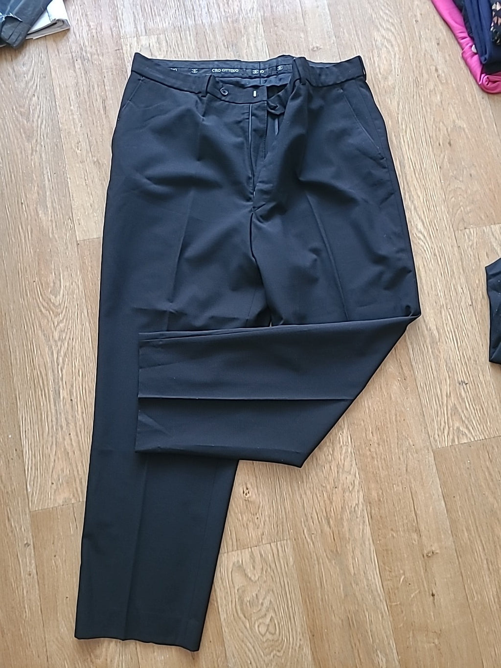 Mens Ciro Citterio Black Smart Trousers 38R