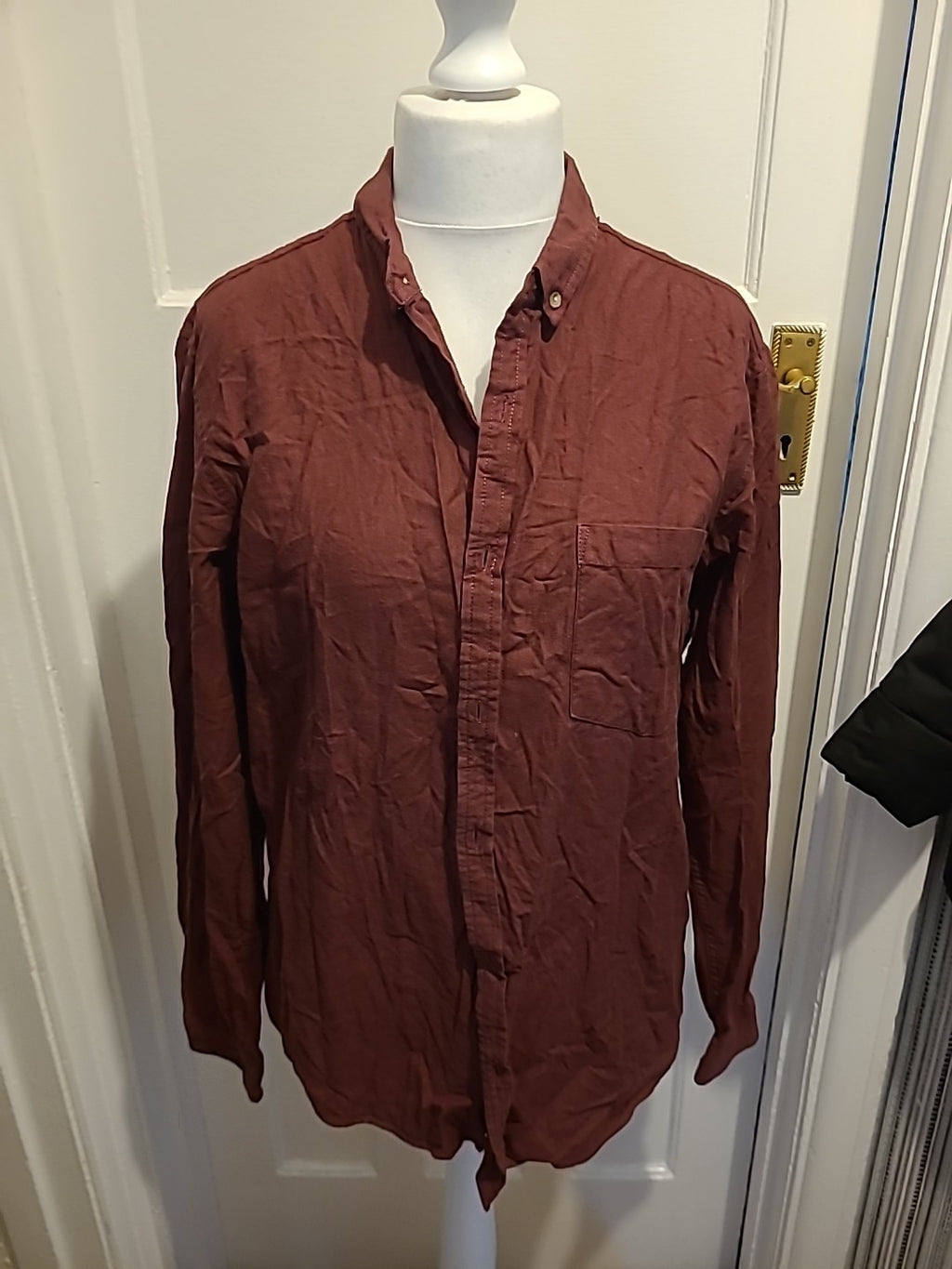 Mens Primark Size XL Deep Purple Long Sleeved Shirt