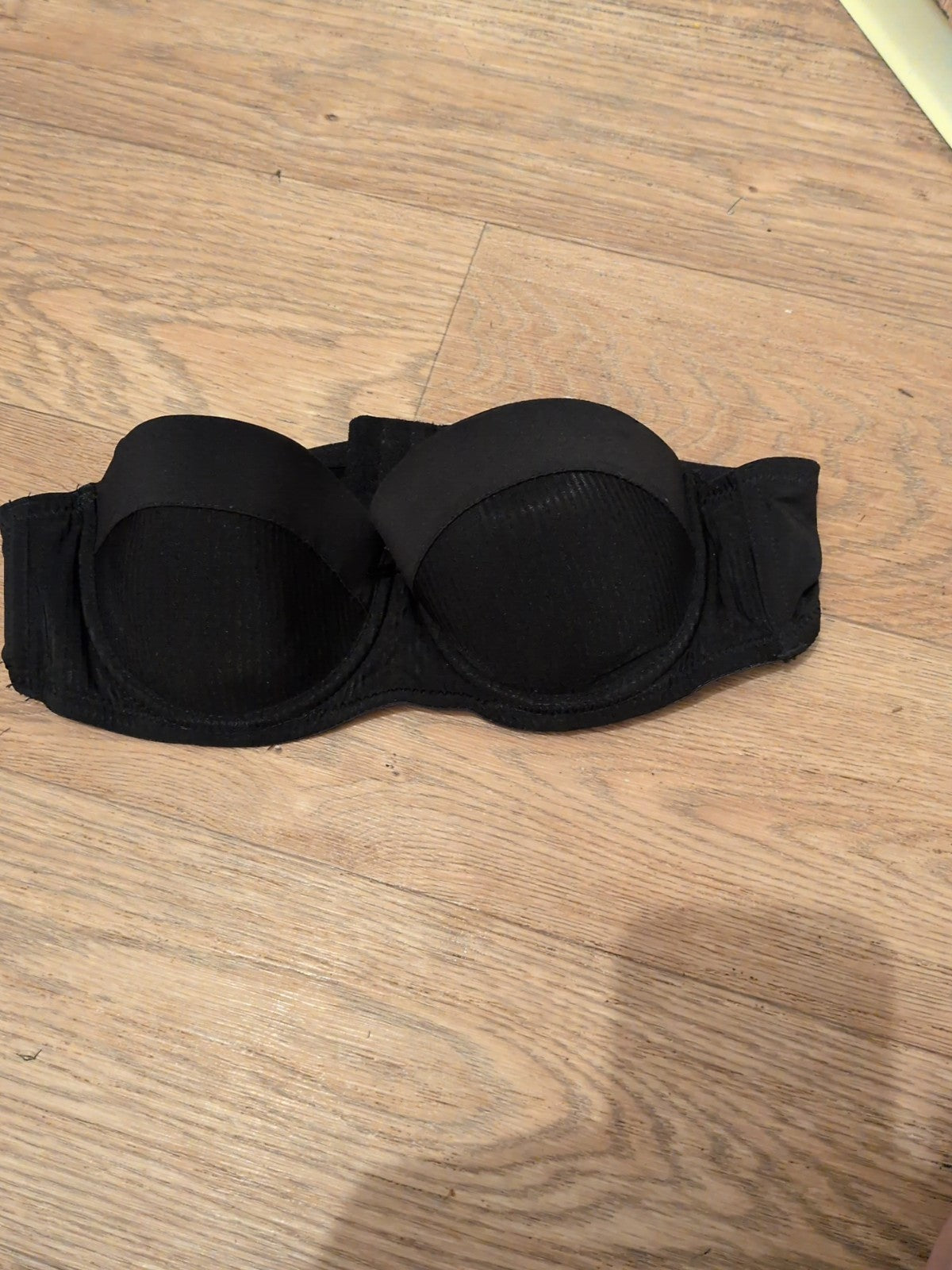 Peacocks 34B Black Strapless Padded Bra