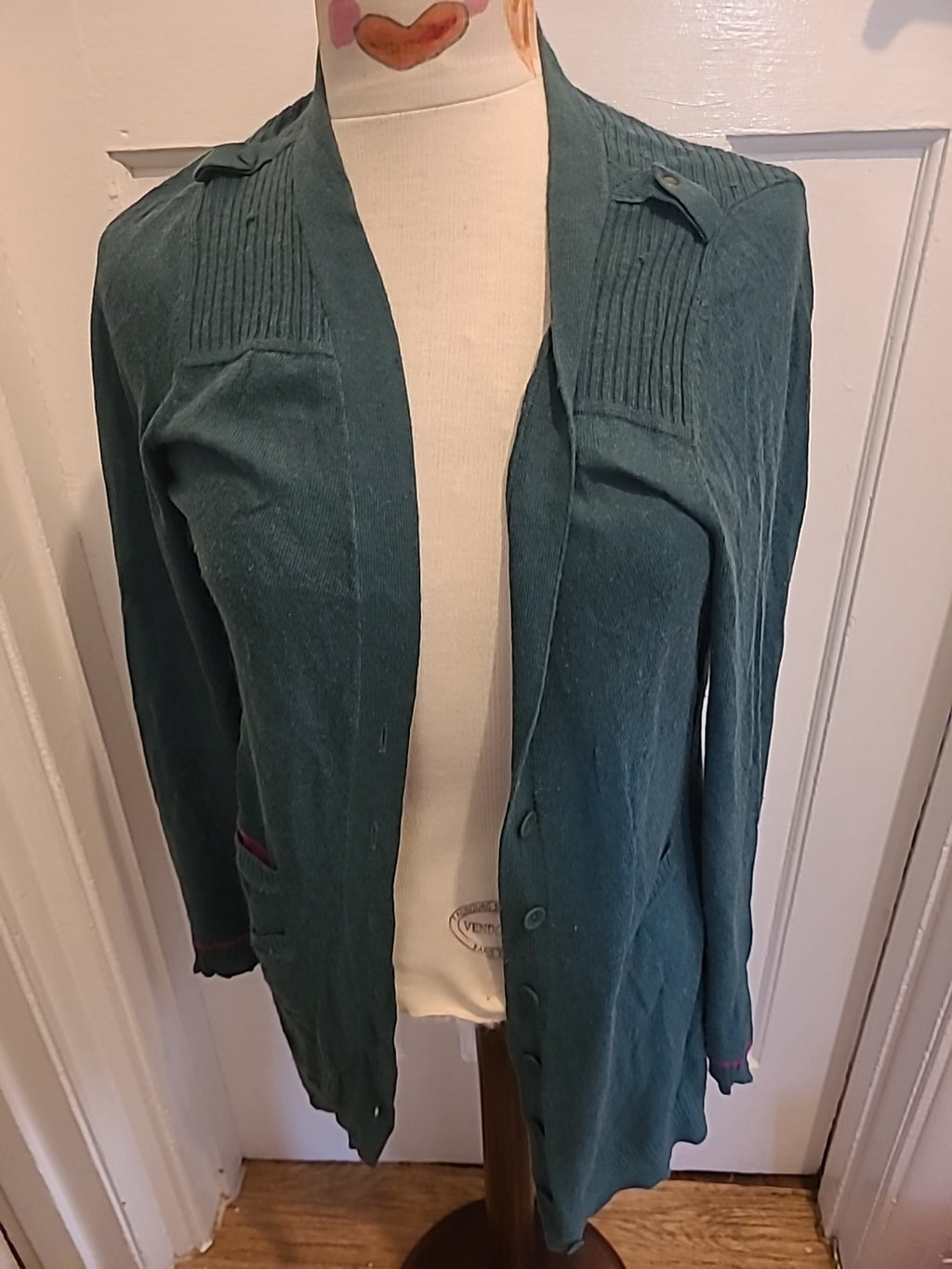 Ladies N.W.3 Size 14 Bottle Green Long Sleeved Cardigan