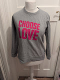 Small Grey Choose Love Pullover Jumper