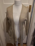 Ladies Size Medium Silvery Grey Long Sleeved Sequin Cardigan