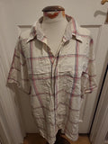 Mens Animal Size 2XL Cream Check Short Sleeved Shirt