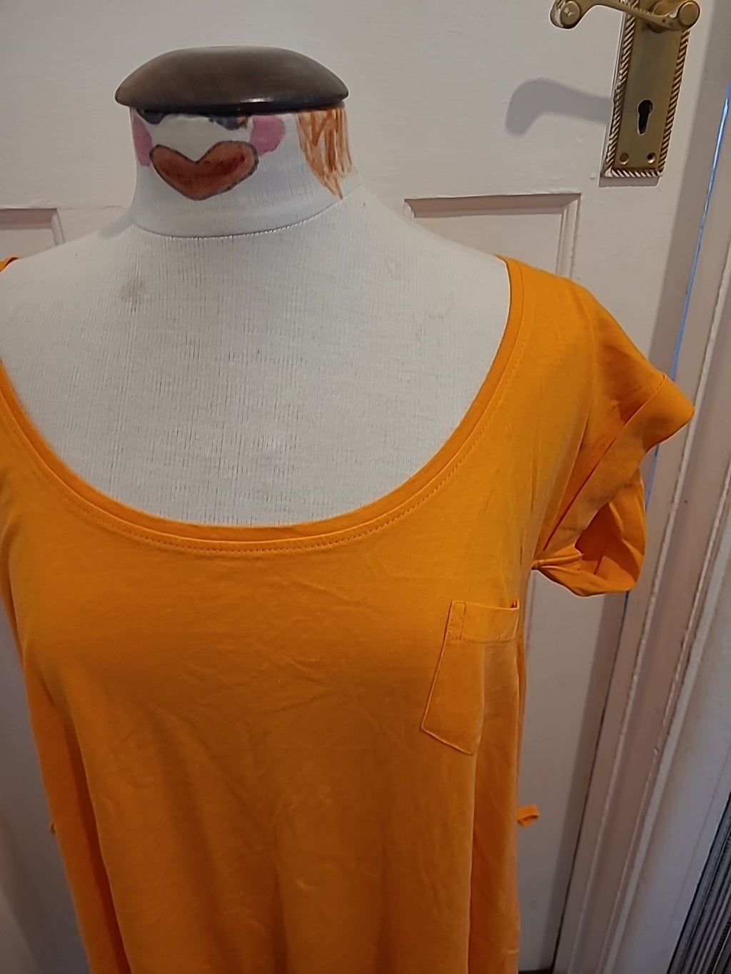 Ladies Store Twenty One Size 16 Orange Short Sleeved Midi Dress