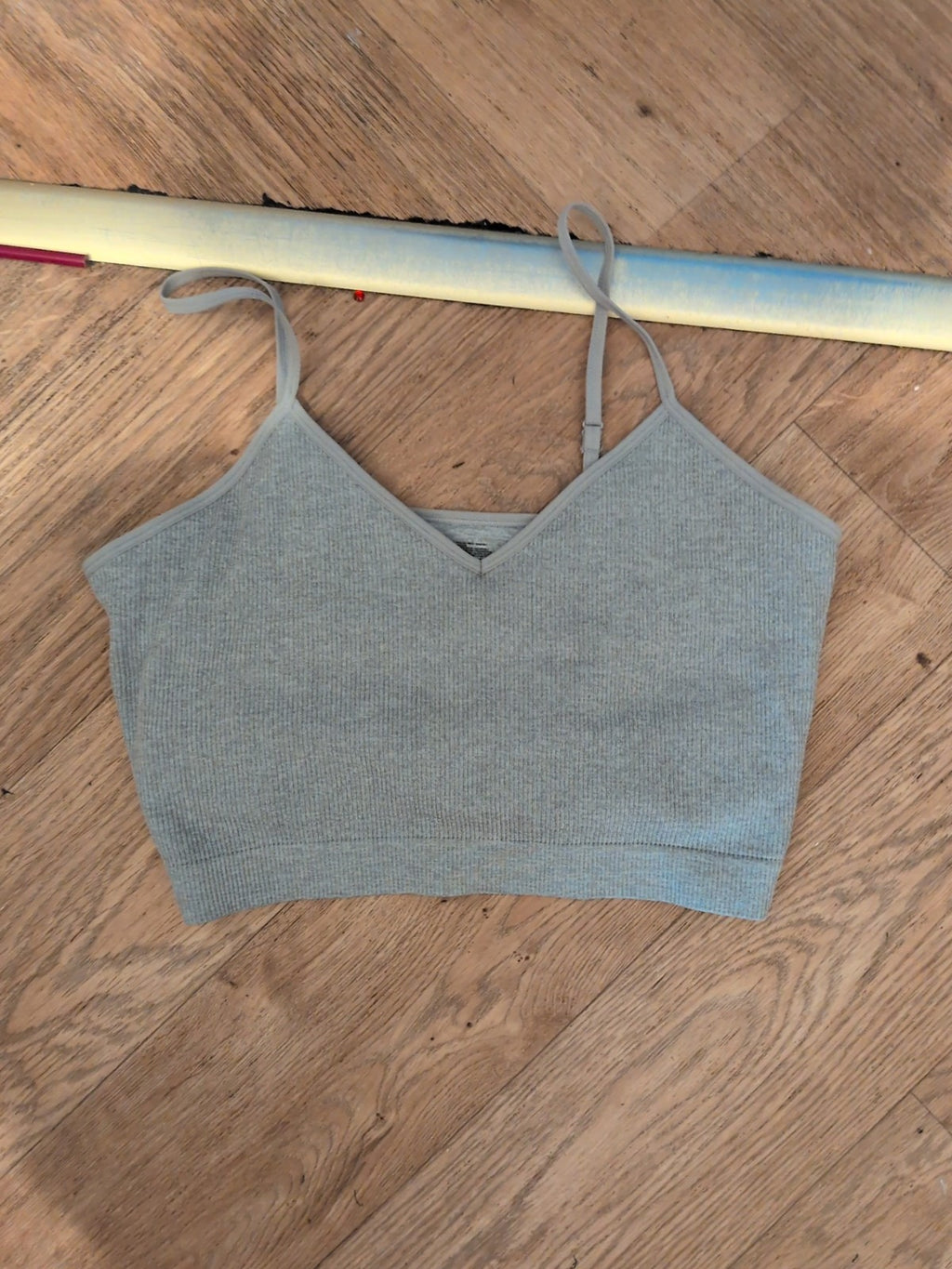 Primark 12-14 Grey Sleeveless Strappy Crop Top