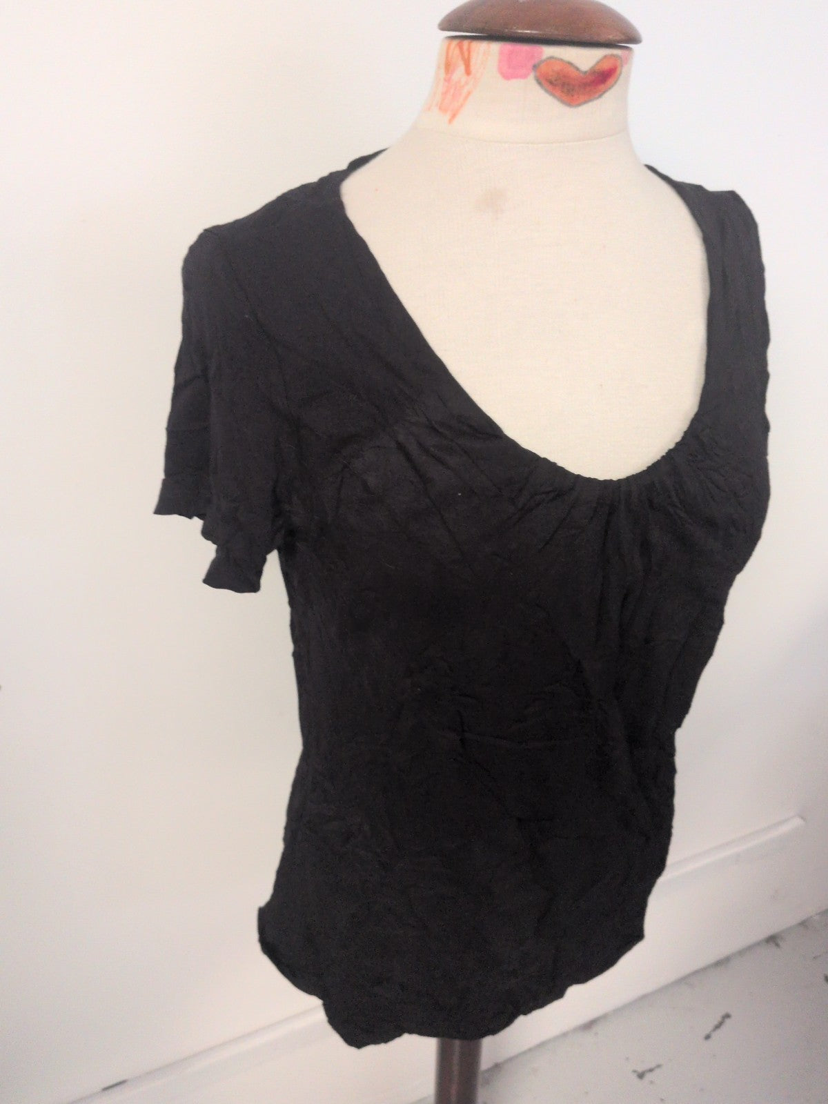 Ladies George Size 12 Black Short Sleeve Round Neck T-shirt