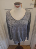 Ladies Witchery Size Small Grey Fleck Long Sleeved V Neck Tshirt