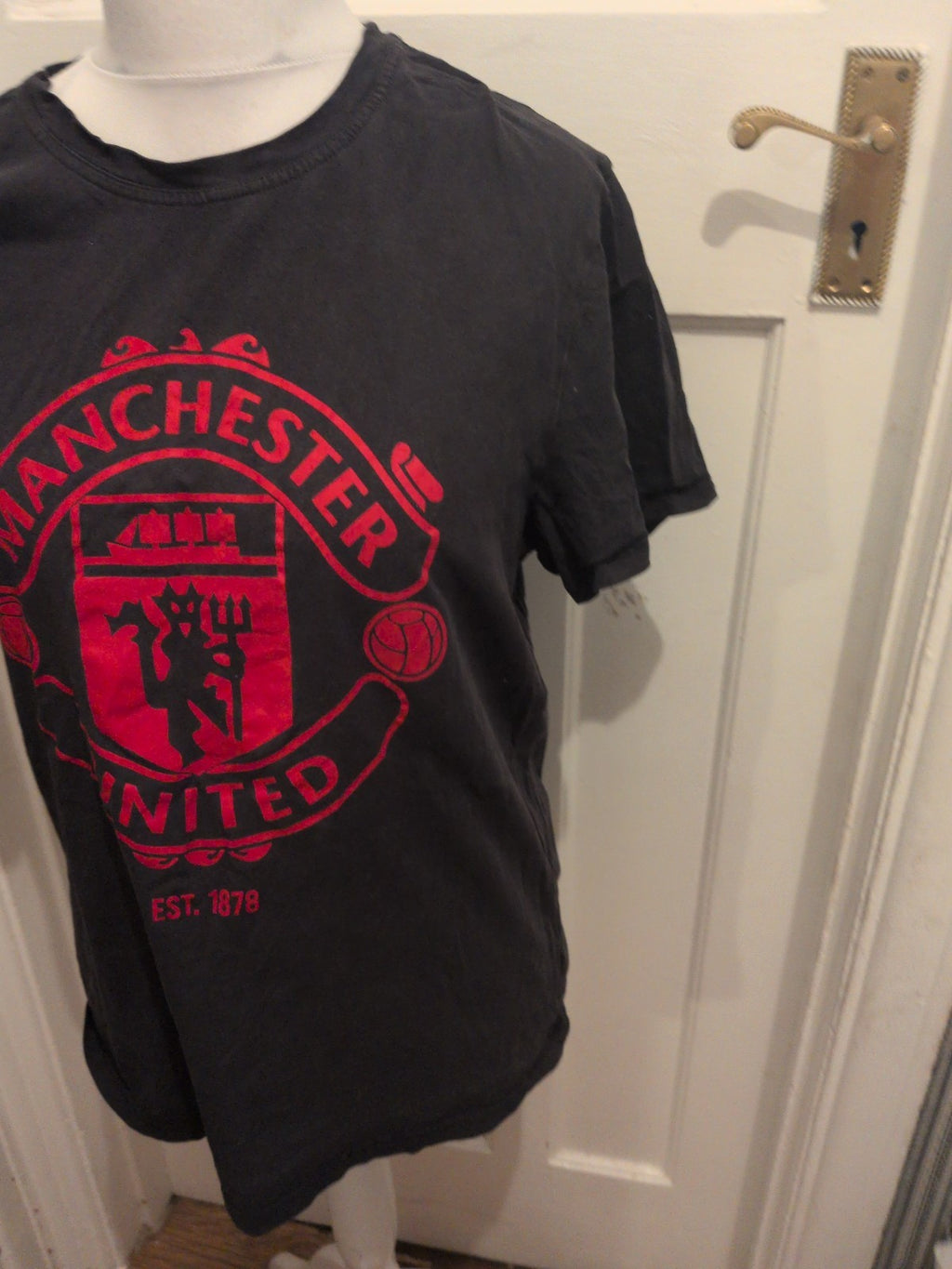 Manchester United XL Black And Print Print Short Sleeve T-shirt