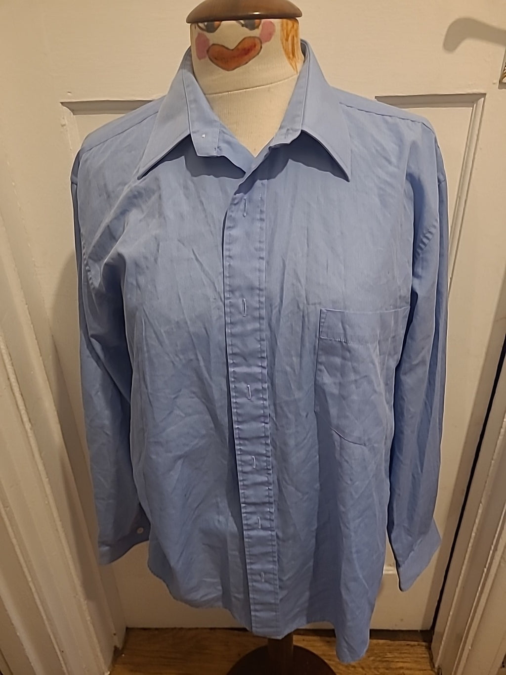 Mens Ciro Citterio Size 15.5 Collar Blue Long Sleeved Shirt