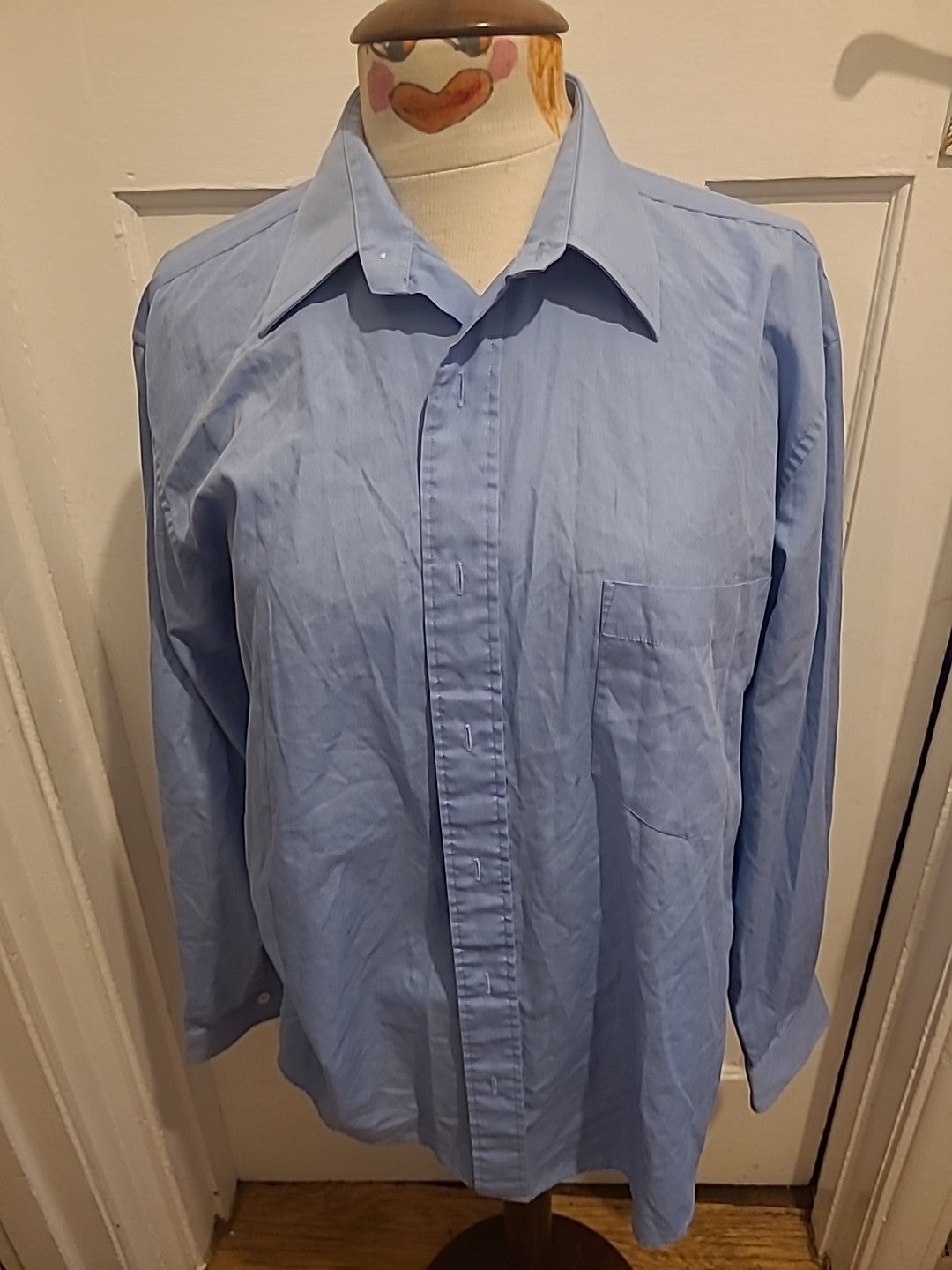 Mens Ciro Citterio Size 15.5 Collar Blue Long Sleeved Shirt