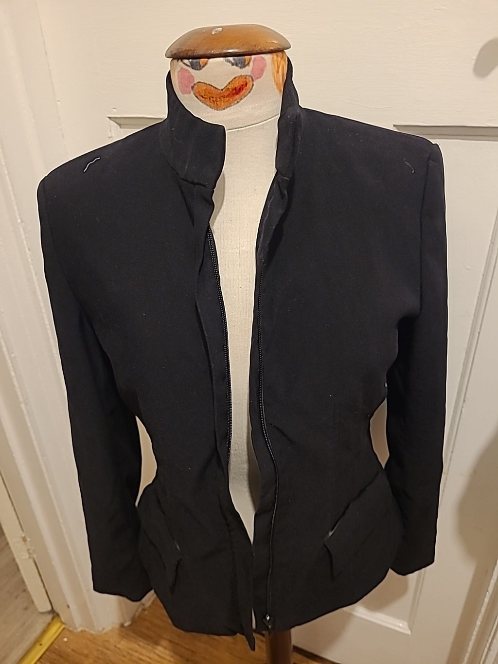 Ladies Next Size 12 Black Zip Through Jacket Lined