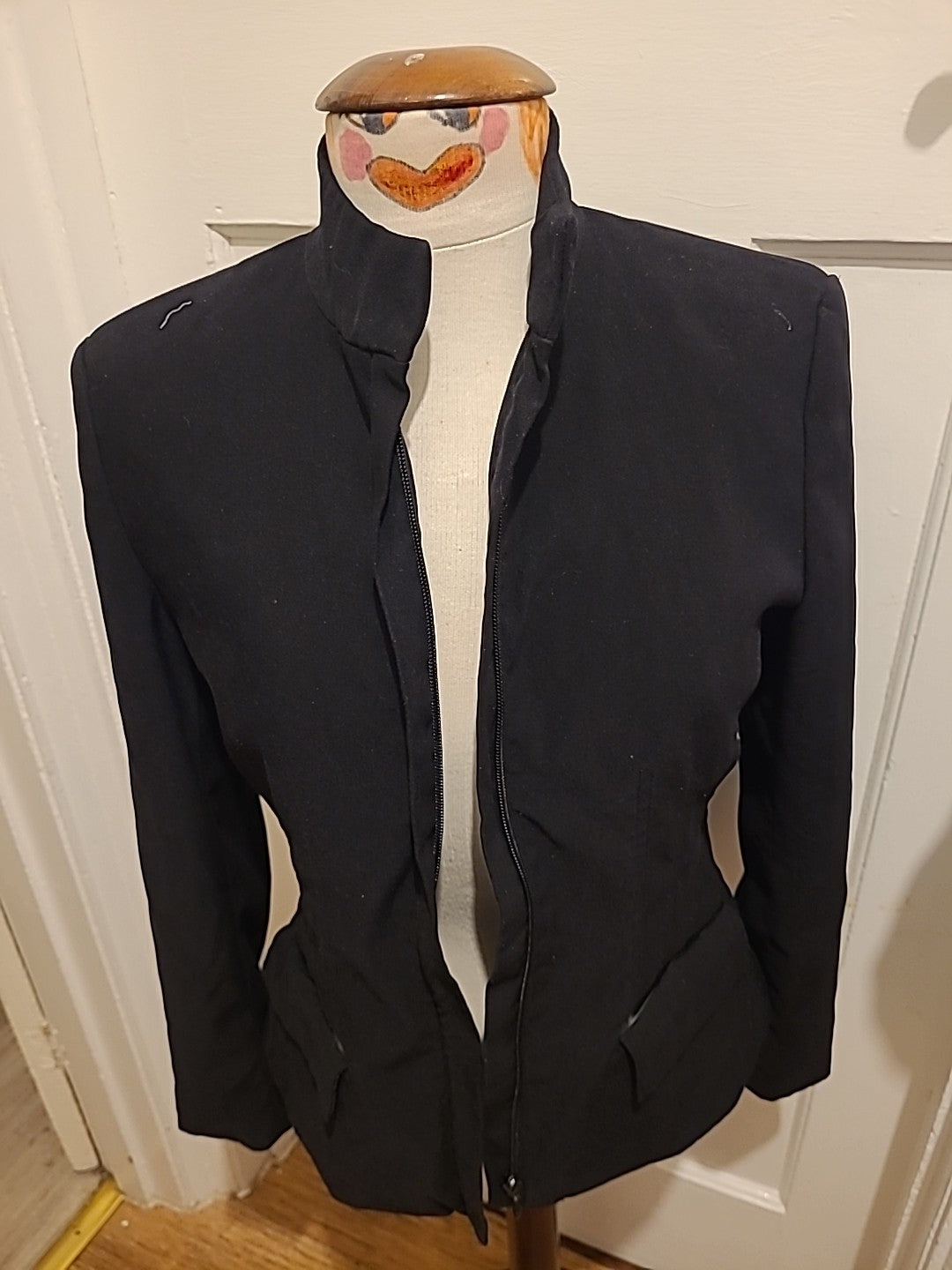 Ladies Next Size 12 Black Zip Through Jacket Lined
