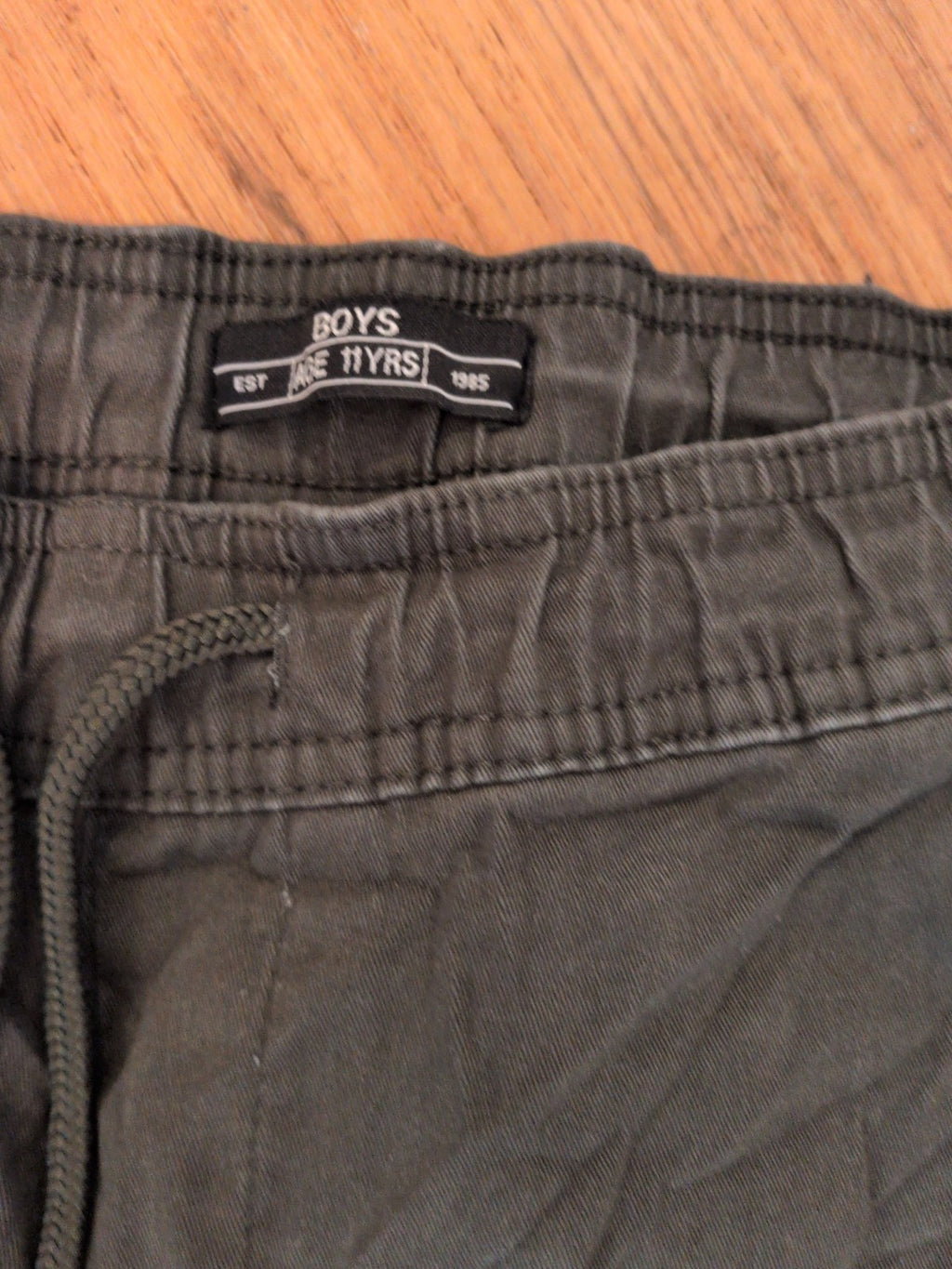 Matalan Boys 11 Years Green Elasticated Cargo Trousers