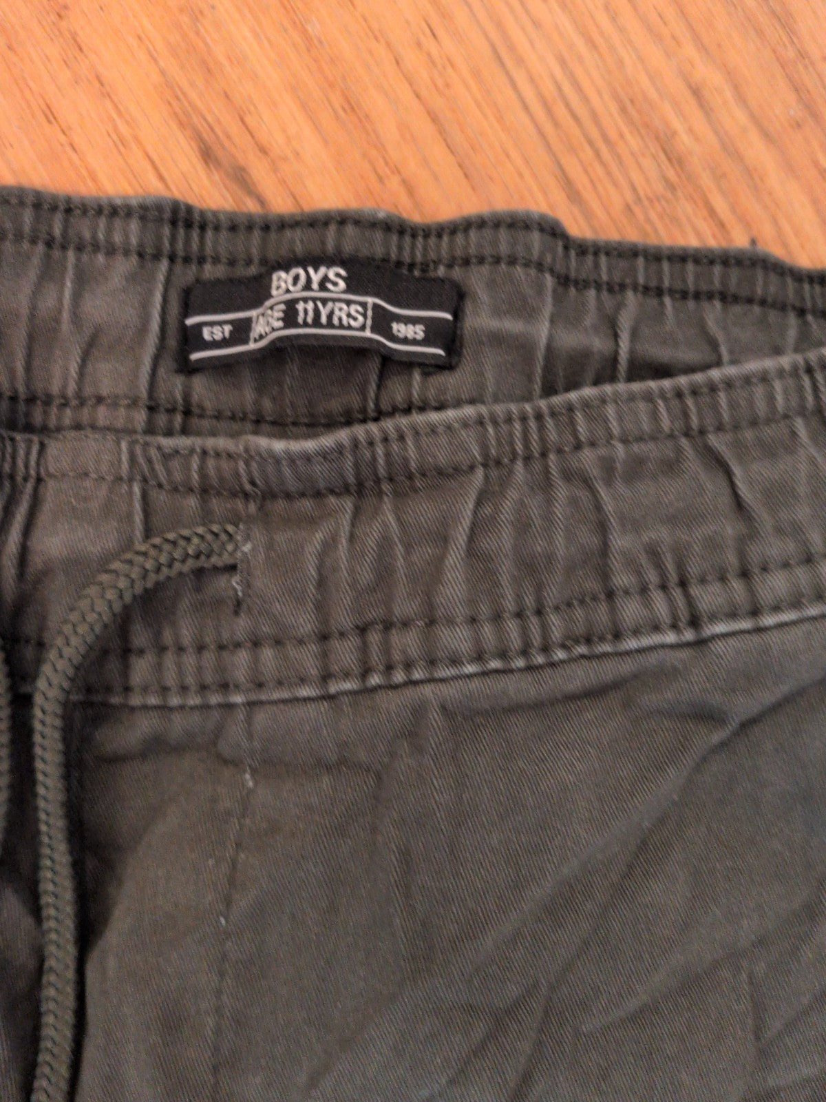 Matalan Boys 11 Years Green Elasticated Cargo Trousers