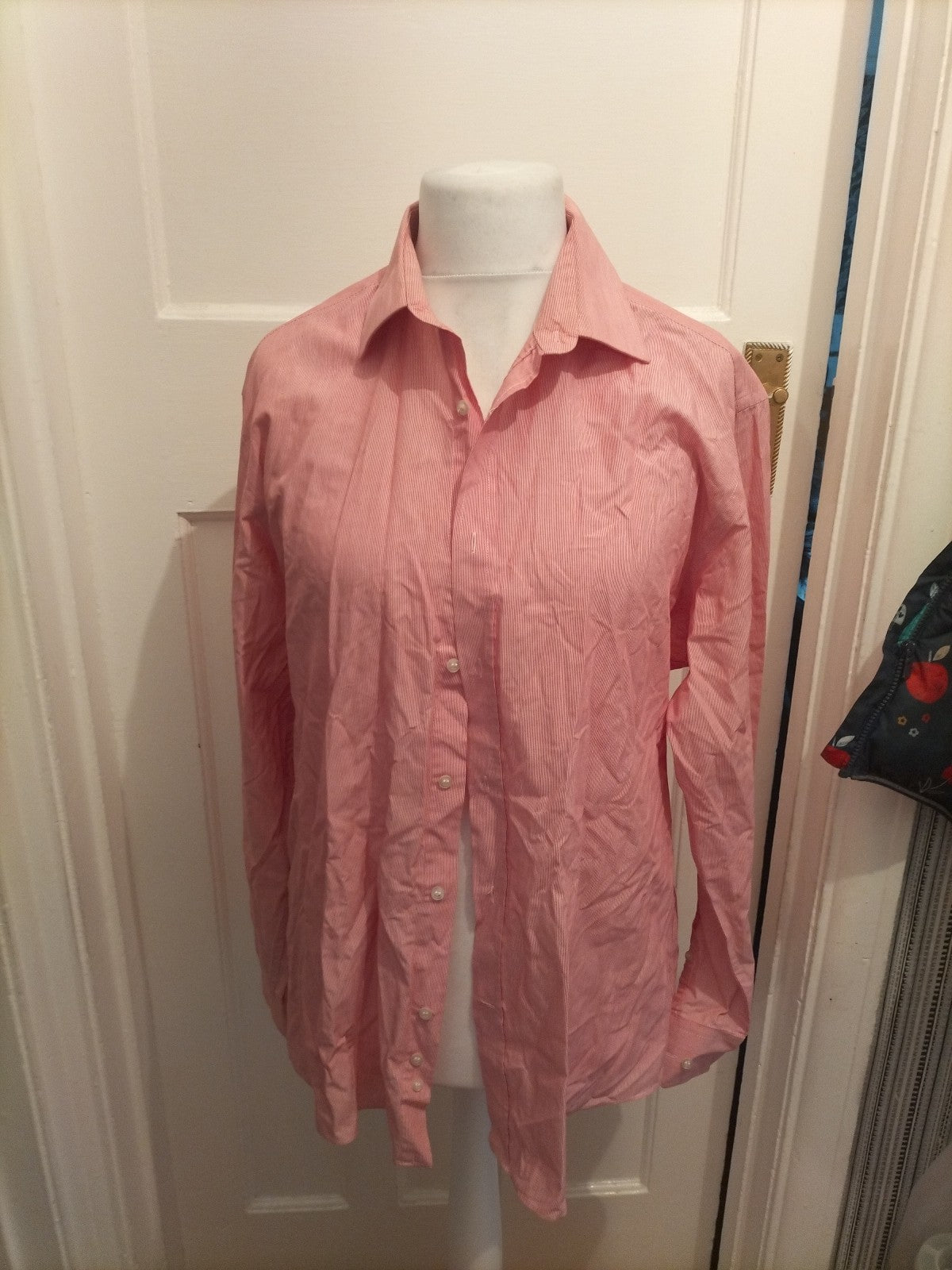 Mens Moss Esq Size 17 Regular Fit Red Long Sleeved Shirt