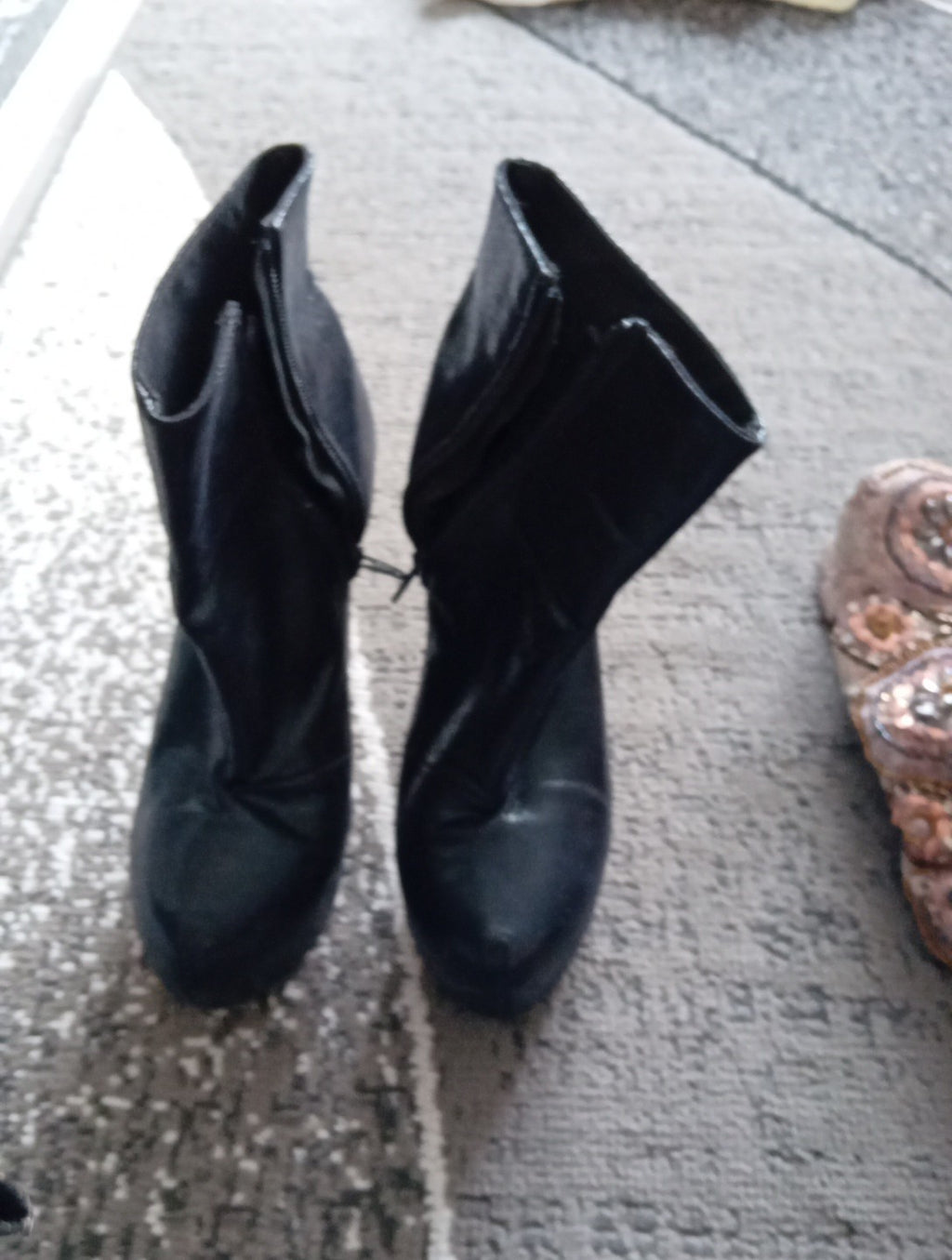 Ladies Platform Black Boots Size 38 H&M Free Delivery