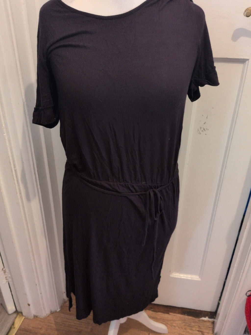 Cotton Traders 14 Black Short Sleeve Dress