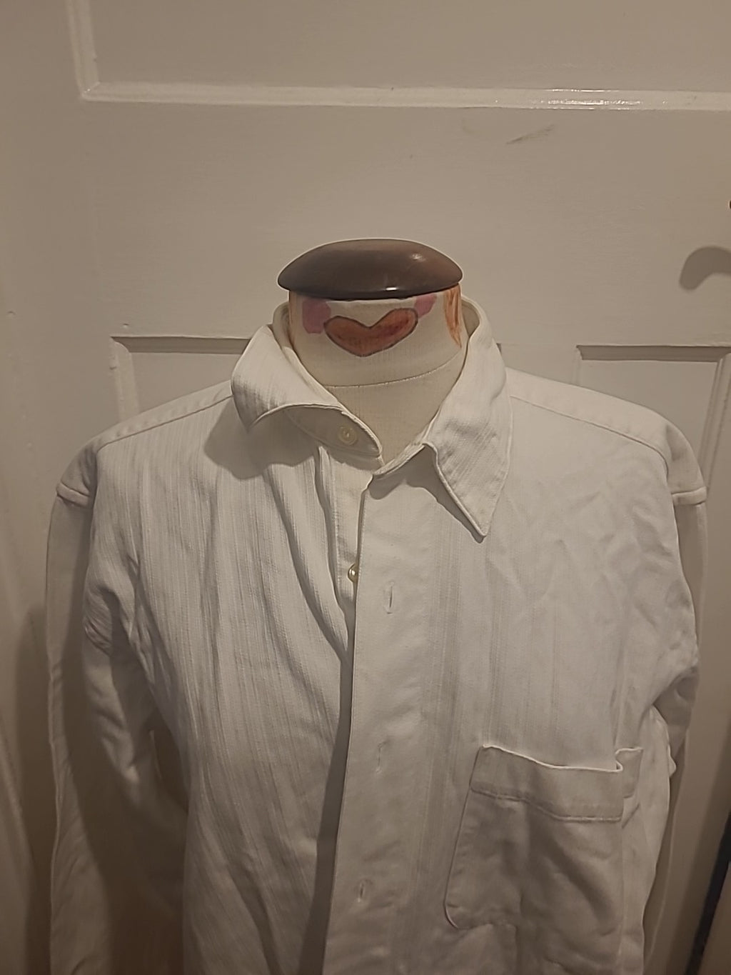 Mens Henry Fox Size Medium White Long Sleeve Shirt
