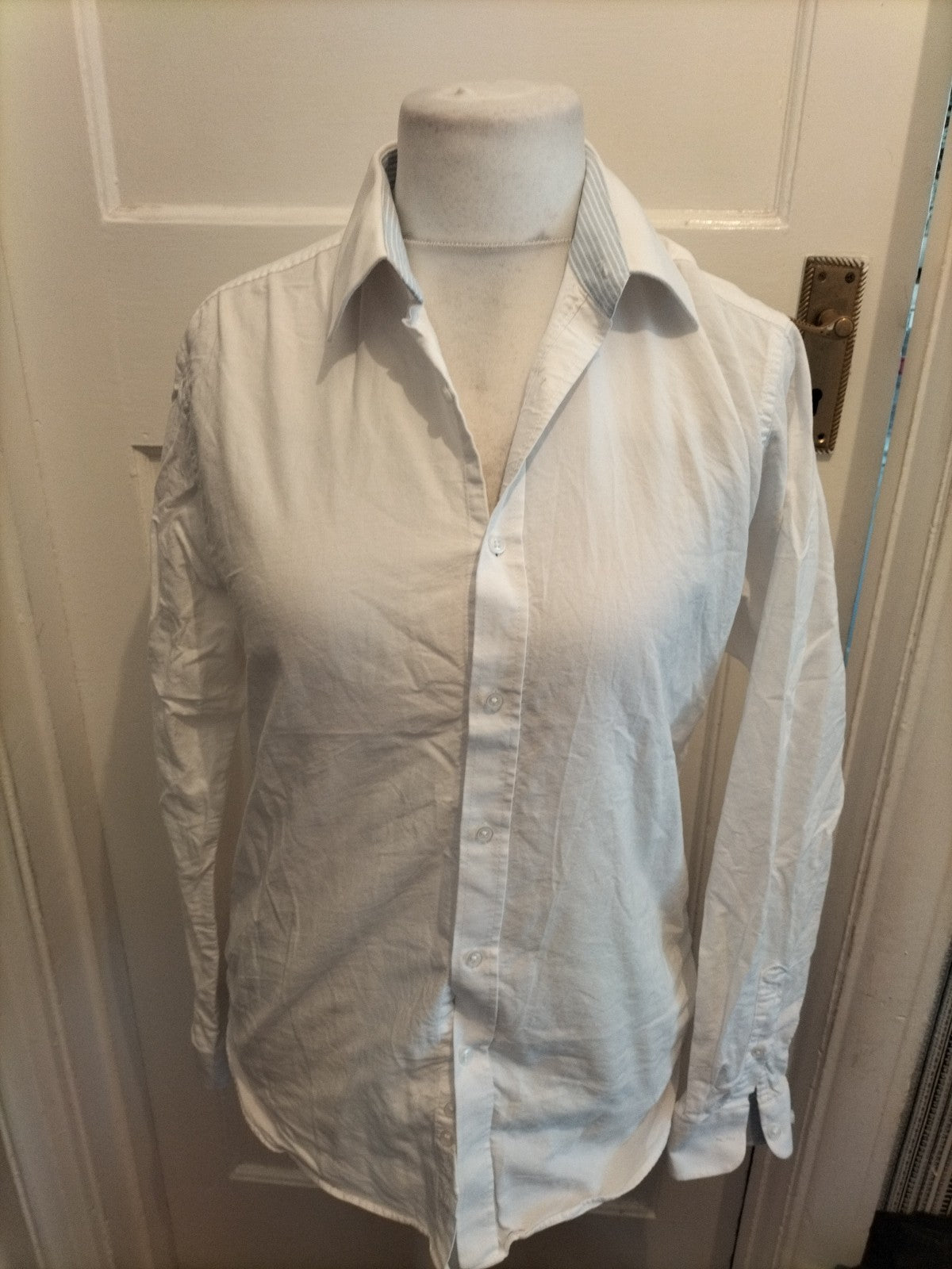 Mens Ben Sherman Size 15.5 White Long Sleeved Shirt