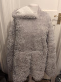 OHS One Size Fleece Lined Grey Fluffy Hooded Jumper