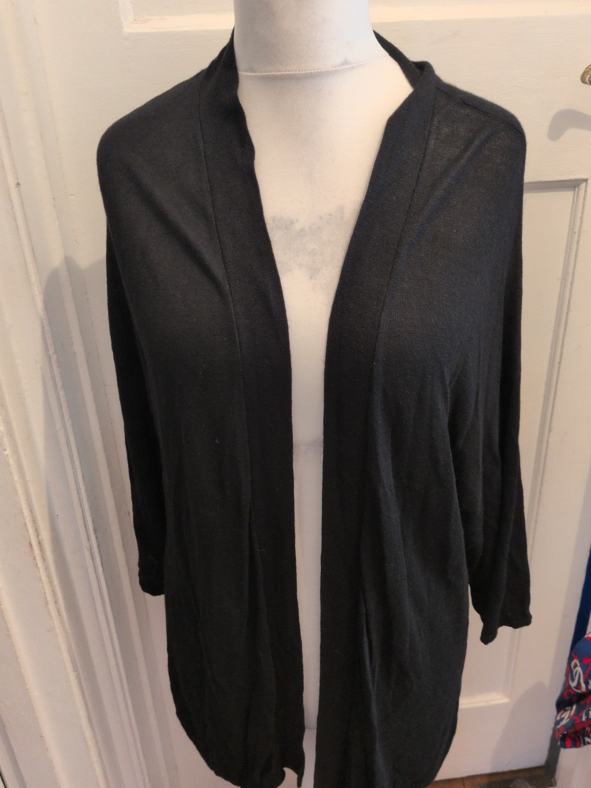 Ladies Capsule 16-18 Black Lightweight Open Cardigan