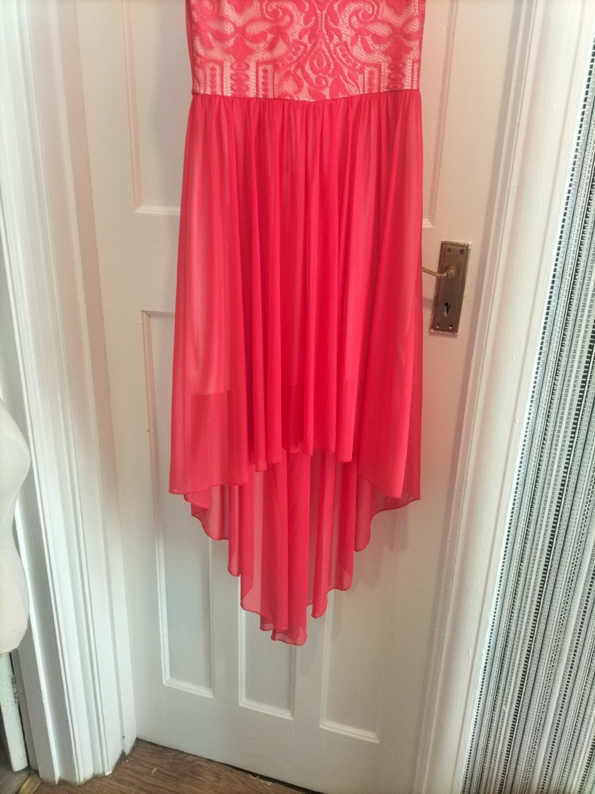 Ladies Miss Selfridge Size 8 Orange Pace Detailed Sleeveless Flowy Dress