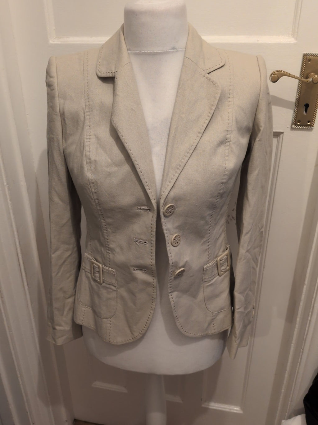 Marks And Spencer 10 Flax Padded Lined Blazer