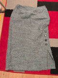 Ladies Alex&Co Size 14 Aqua Fleck Wool Lined Skirt Split Hem