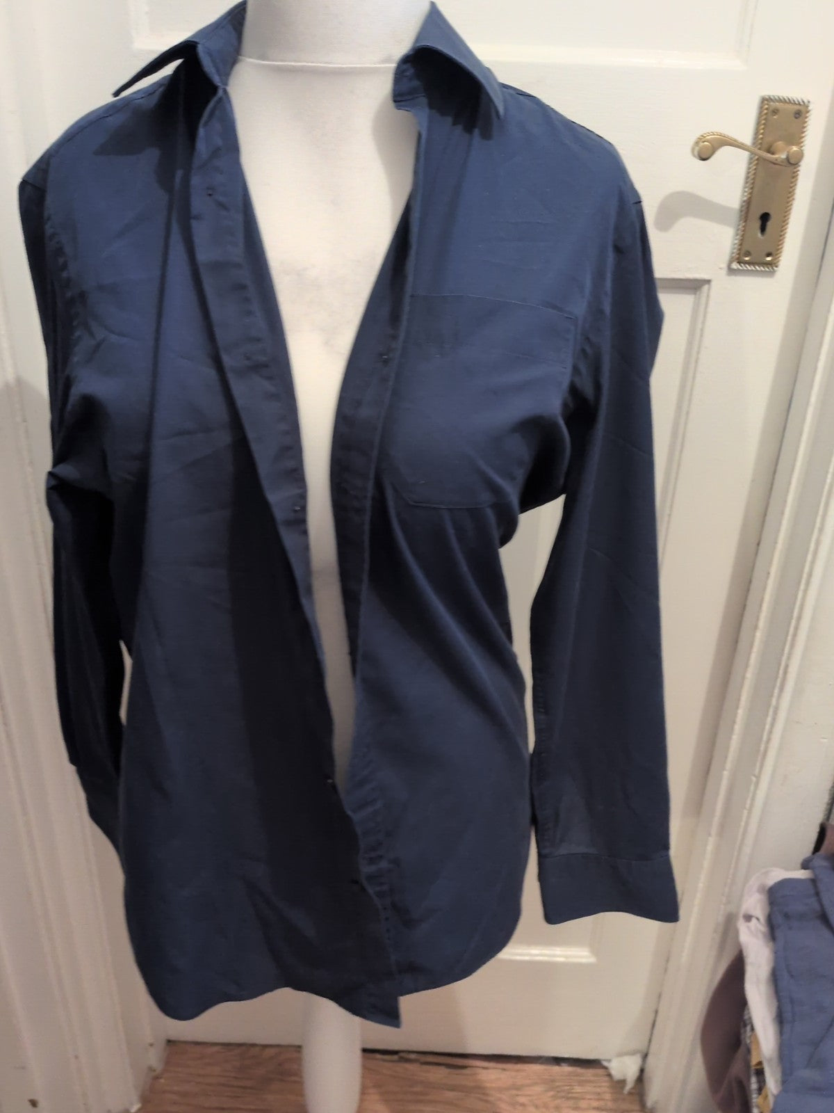 Thomas Nash 15.5 Navy Long Sleeve Shirt