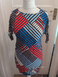 Dorothy Perkins 10 Multi Short Sleeve Stripe Dress