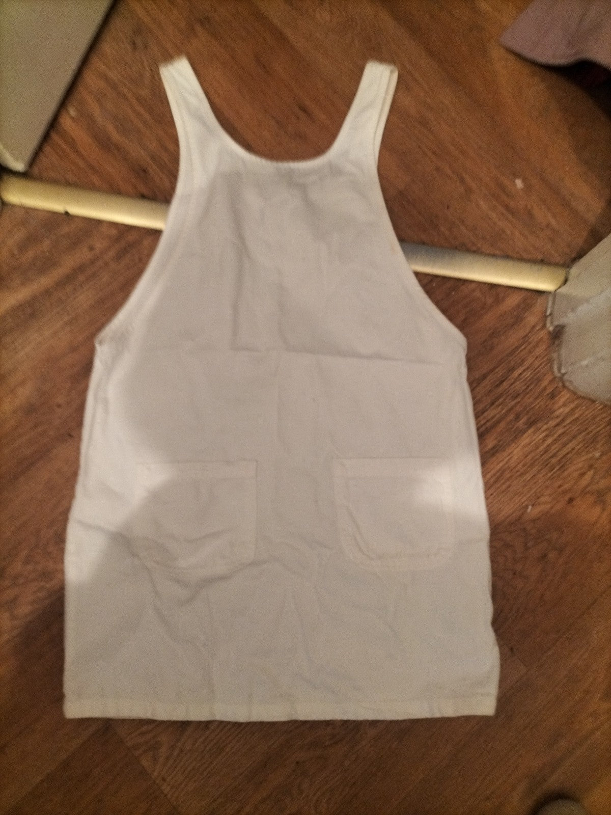 Ladies New Look Size 8 White Denim Sleeveless Dress