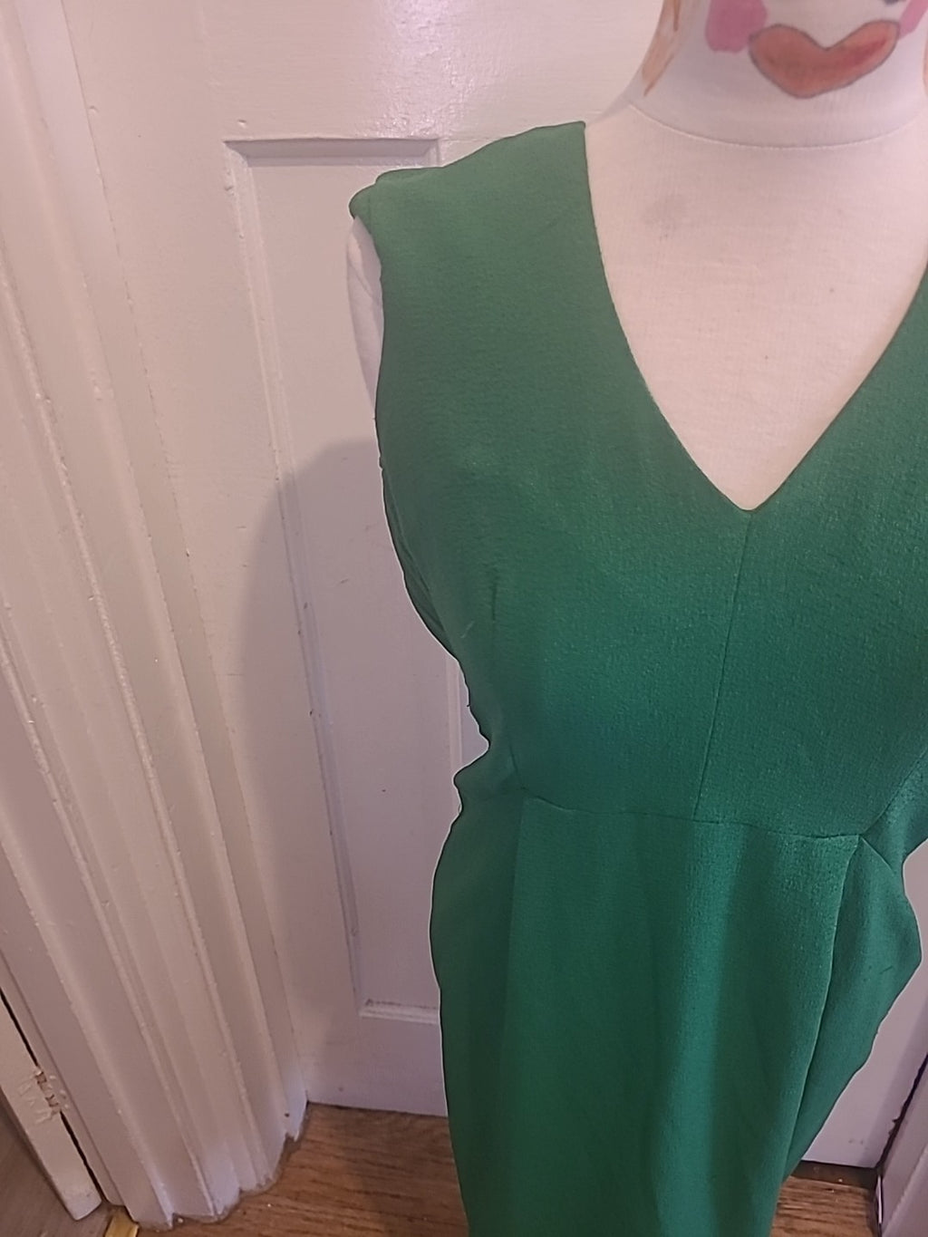 Ladies H&M US 8 Bottle Green Short Sleeve Dress