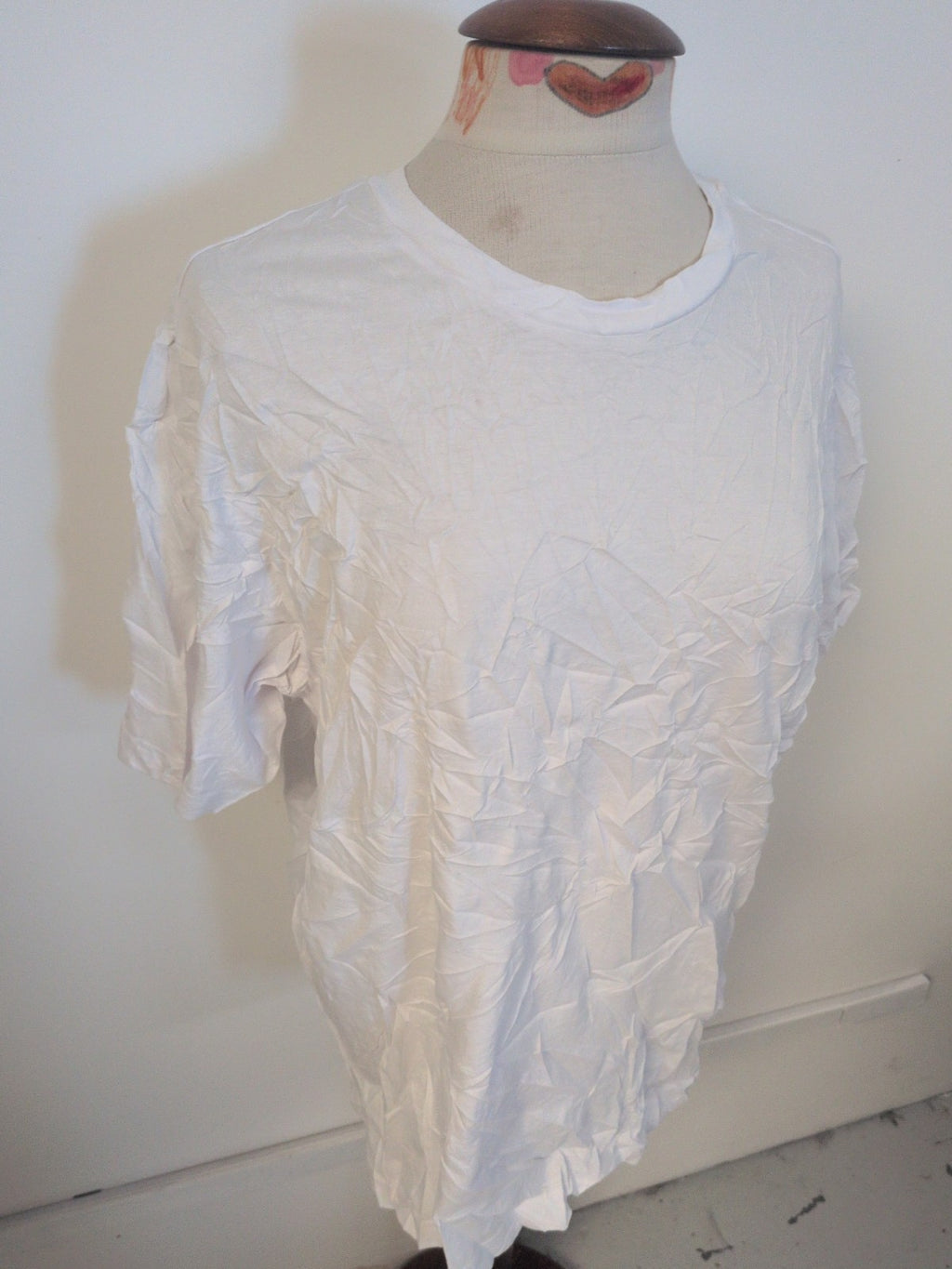 Mens H&M Size Medium Loose Fit White Short Sleeve T-shirt