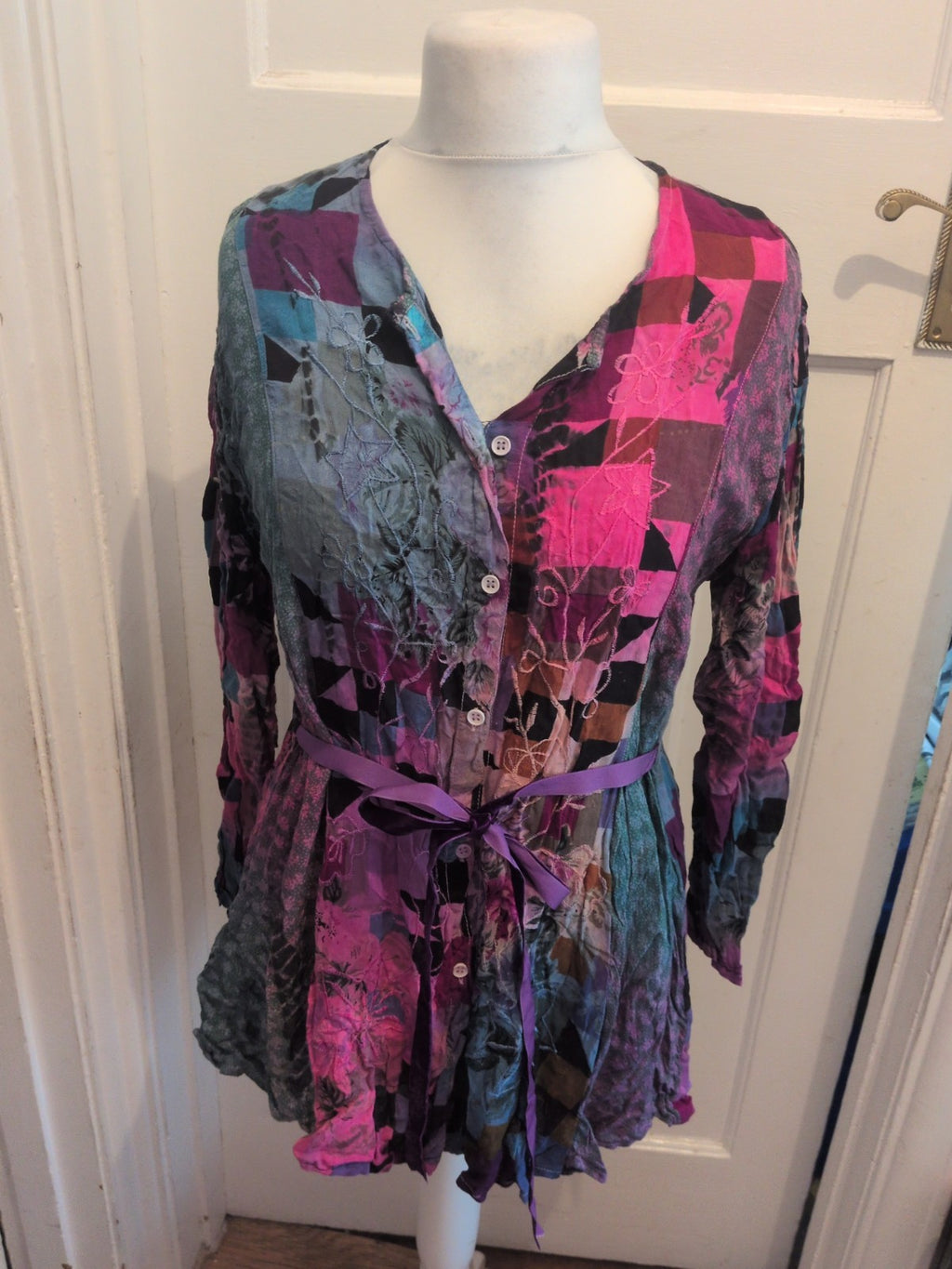 Ladies Free Size Buttoned Multi Blouse