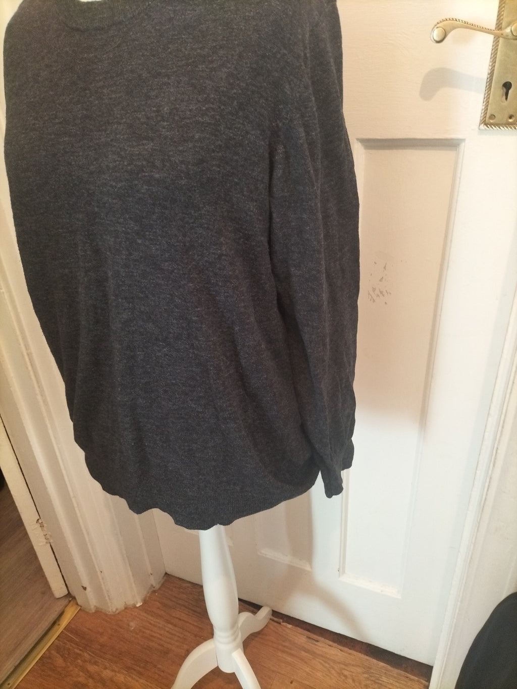 Mens George Size L Black Fleck Pullover Jumper