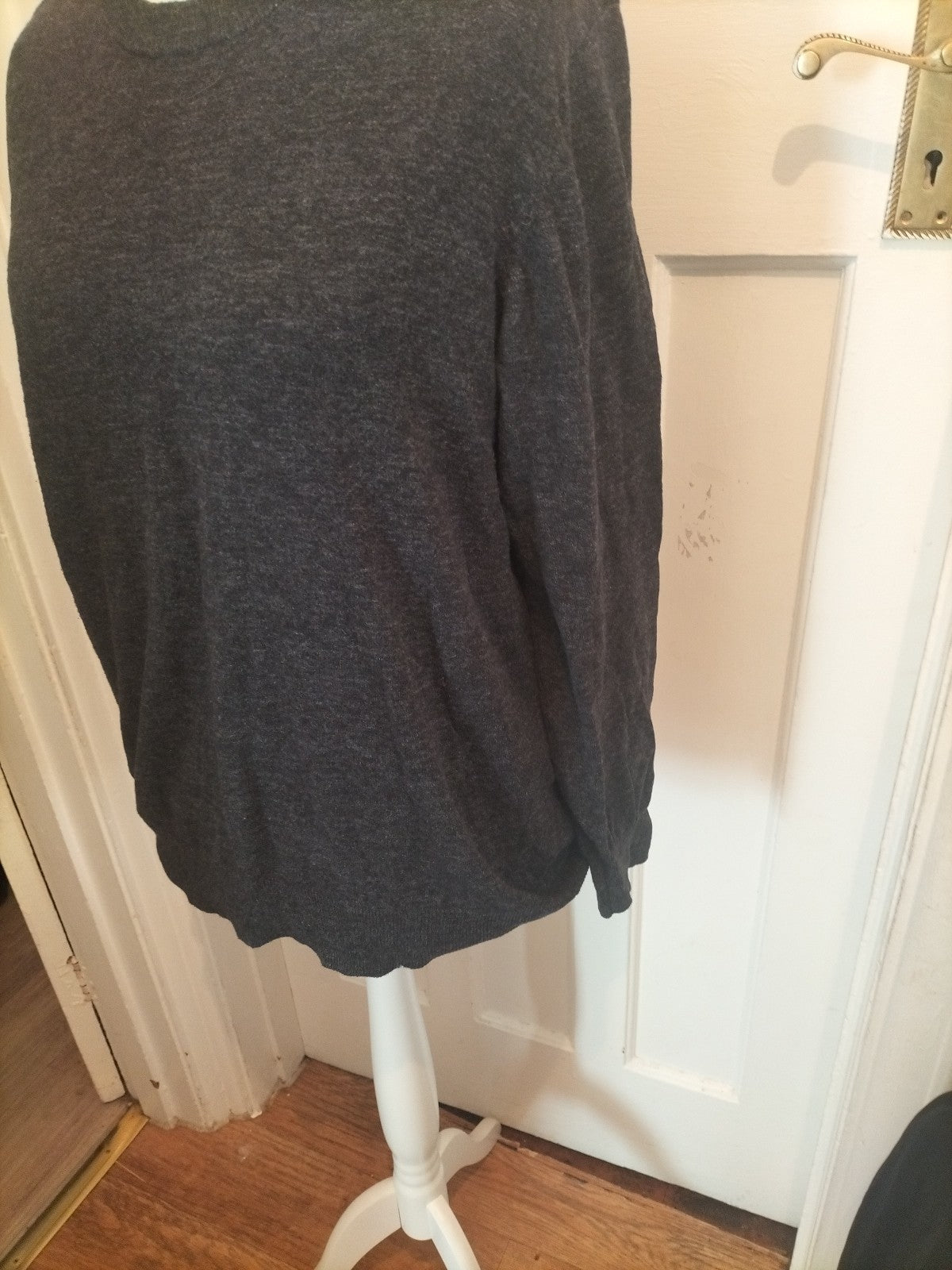 Mens George Size L Black Fleck Pullover Jumper