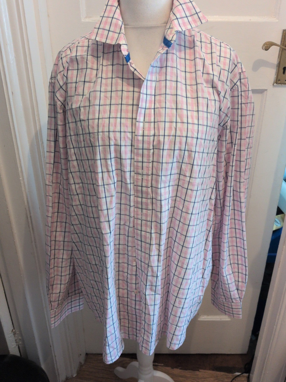 Melka 2XL Pink And Navy Long Sleeve Shirt