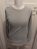 Primark 14-16 Pale Grey Long Sleeve Stretch Crew T-shirt