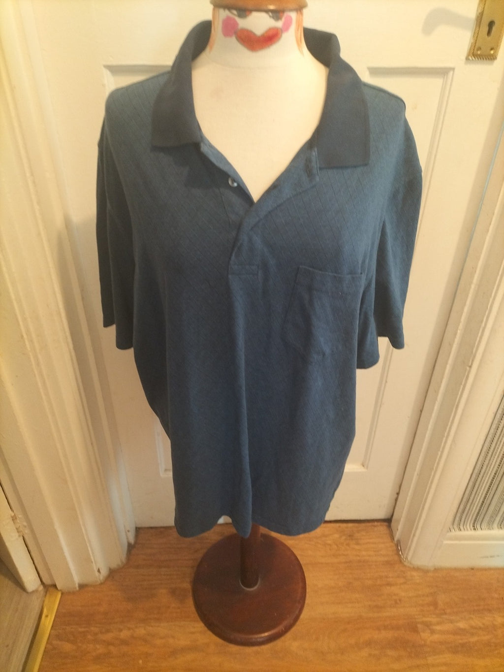 Mens Puritan Size XL Navy Short Sleeved Polo